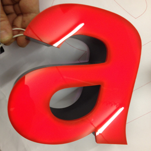 letter a rimless corporate signage